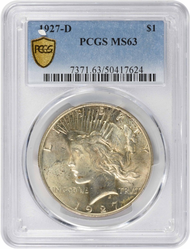 1927-D Peace Silver Dollar MS63 PCGS