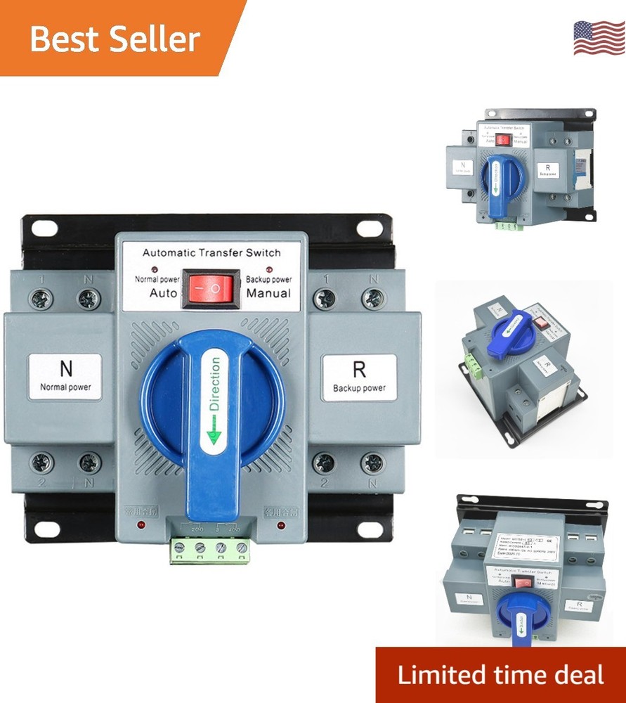 AC110V 63A 2P Automatic Transfer Switch Solar ATS Generator Dual Power Change...