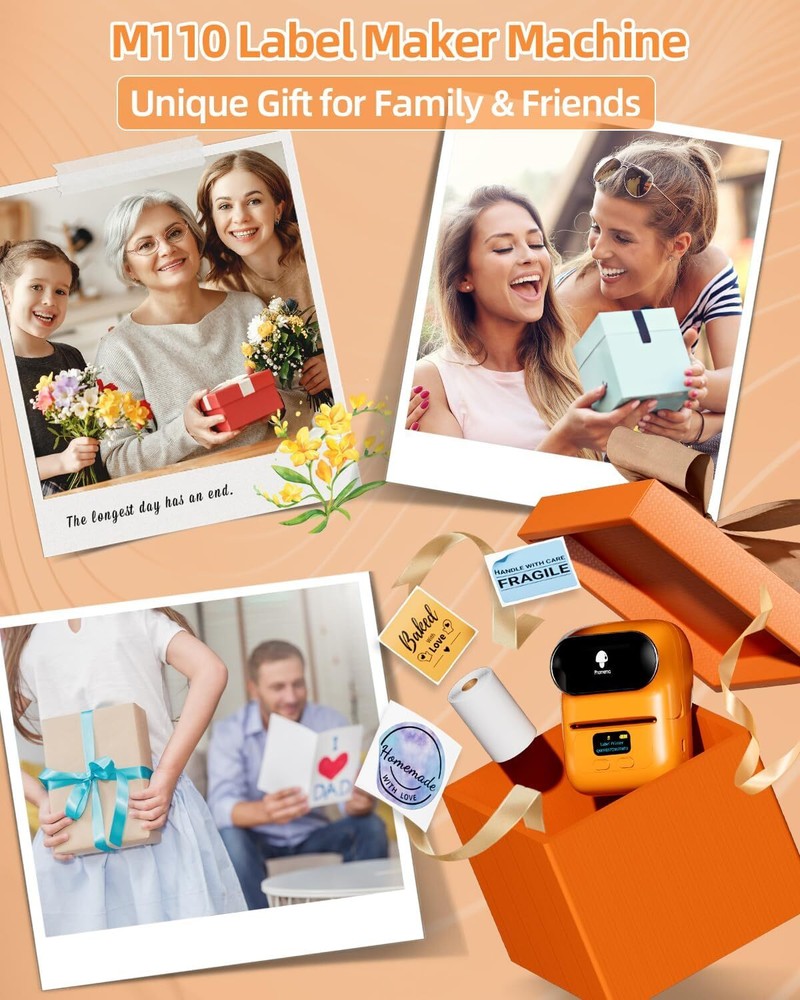 Phomemo M110 Direct Thermal Printer for Label Photo Note Tag Barcode QR Code Lot