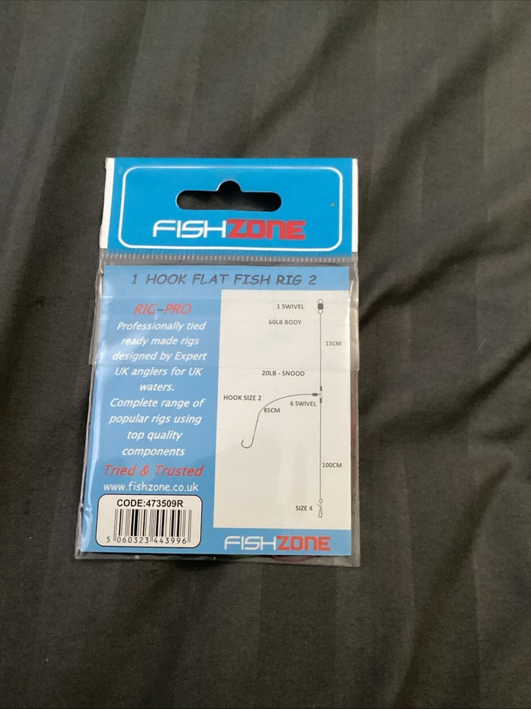 Fishzone 1 Hook Flat Fish Rig Size 2