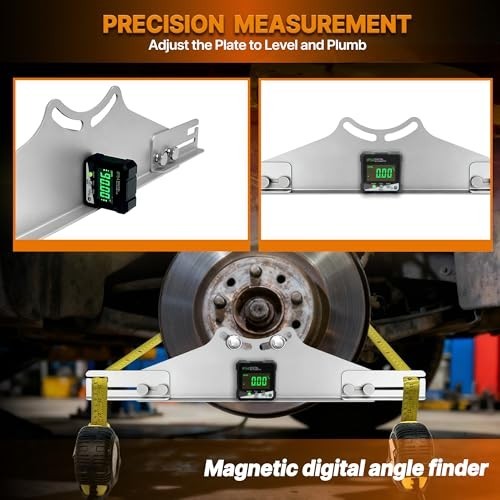Toe Alignment Tool with 2 Tape Measures & Digital Angle Finder - Accurate Wheel