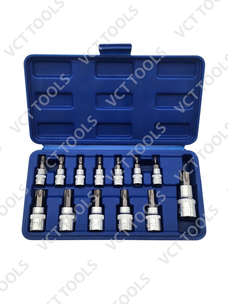 13pc Torx Bit Socket and E-Socket Set, High Quality CR-V and S2 Sockets