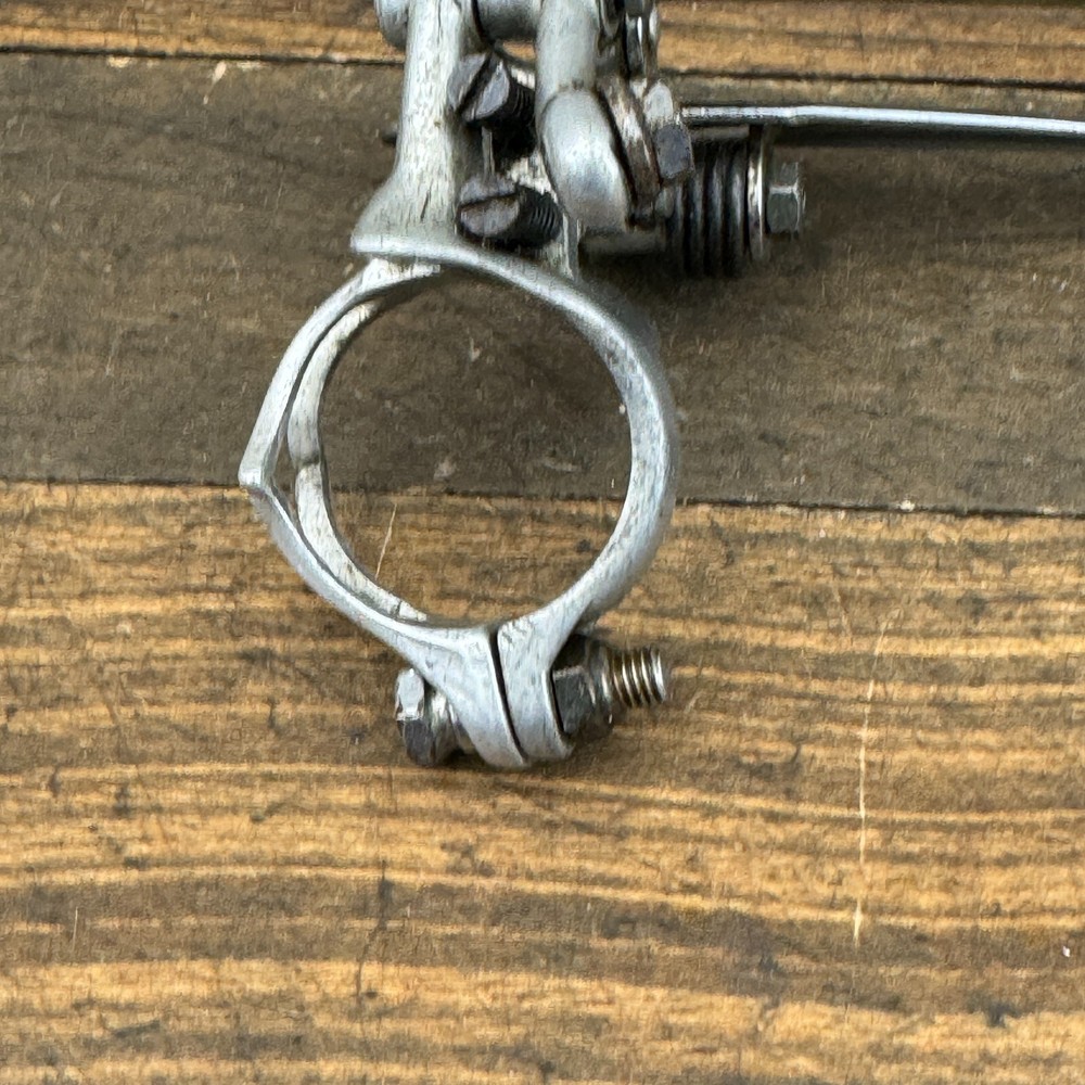 Vintage Campagnolo Record Front Derailleur Bottom Pull Flat Cut Out Clamp C2
