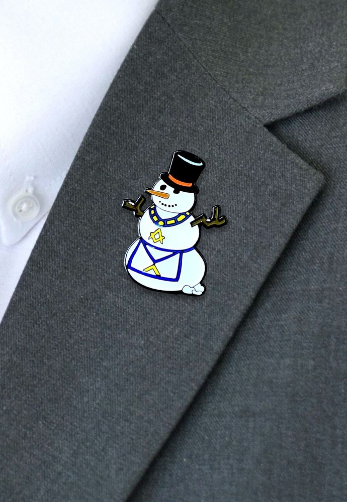 Worshipful Master Snowman Lapel Pin
