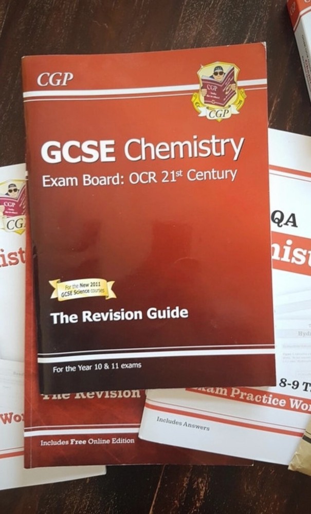 AQA OCR GCSE Chemistry CGP bundle- revision guide, exam practice workbook