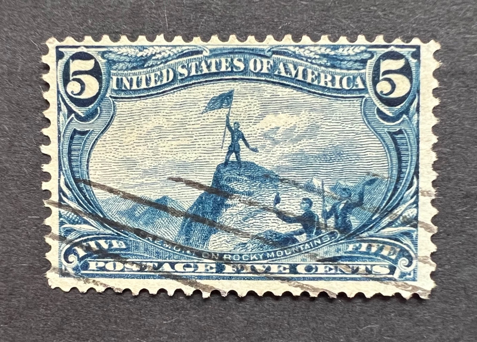 USA 1898 Used 5c Dull Blue Trans- Mississippi Express Scott 288