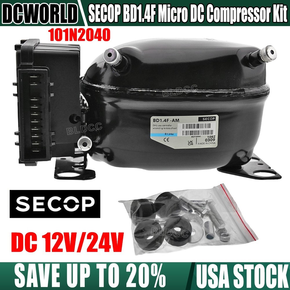 SECOP BD1.4F DC Micro Compressor &101N2040 Controller Portable Car Cooler Fridge