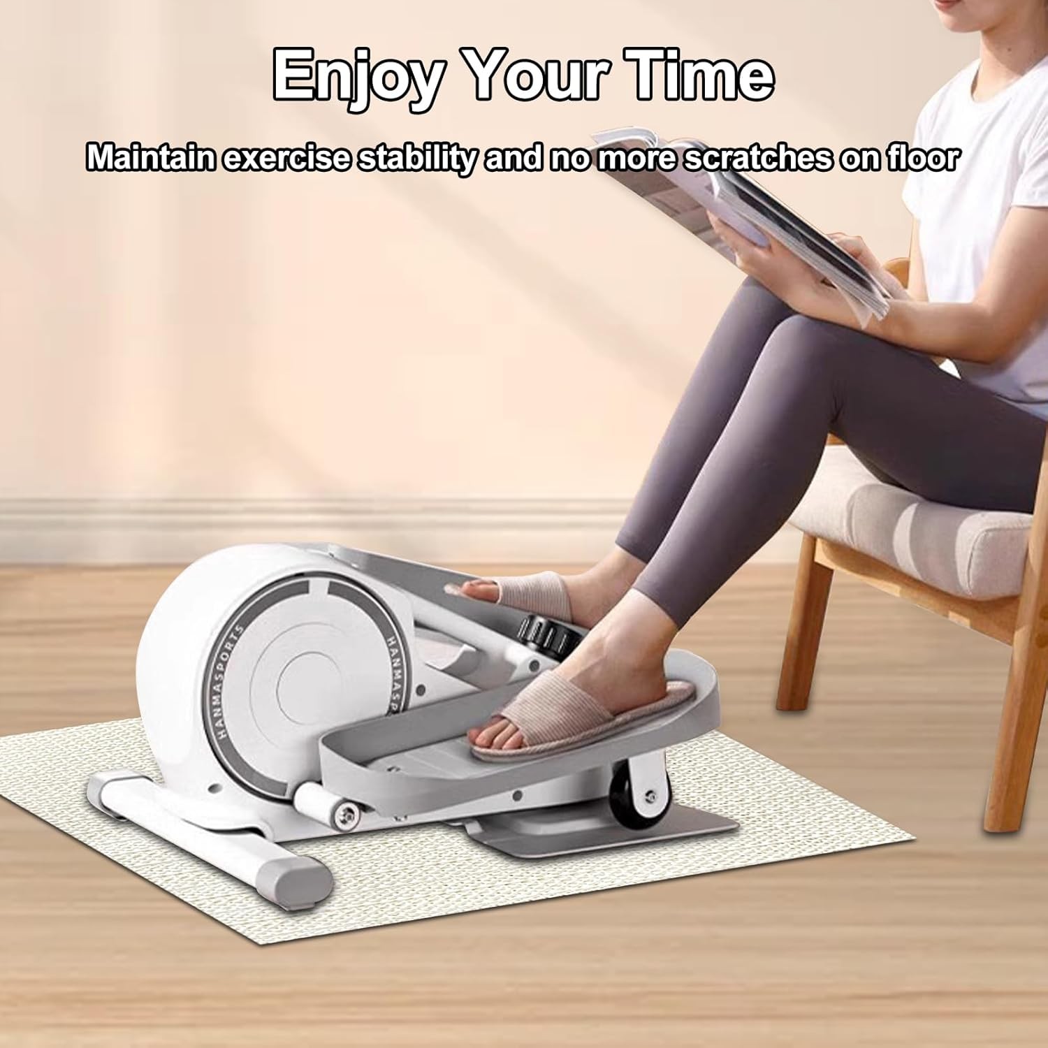 Ellipse Leg Exerciser Machine Non-Slip Mat, Apply to Under Desk Elliptical Pe...