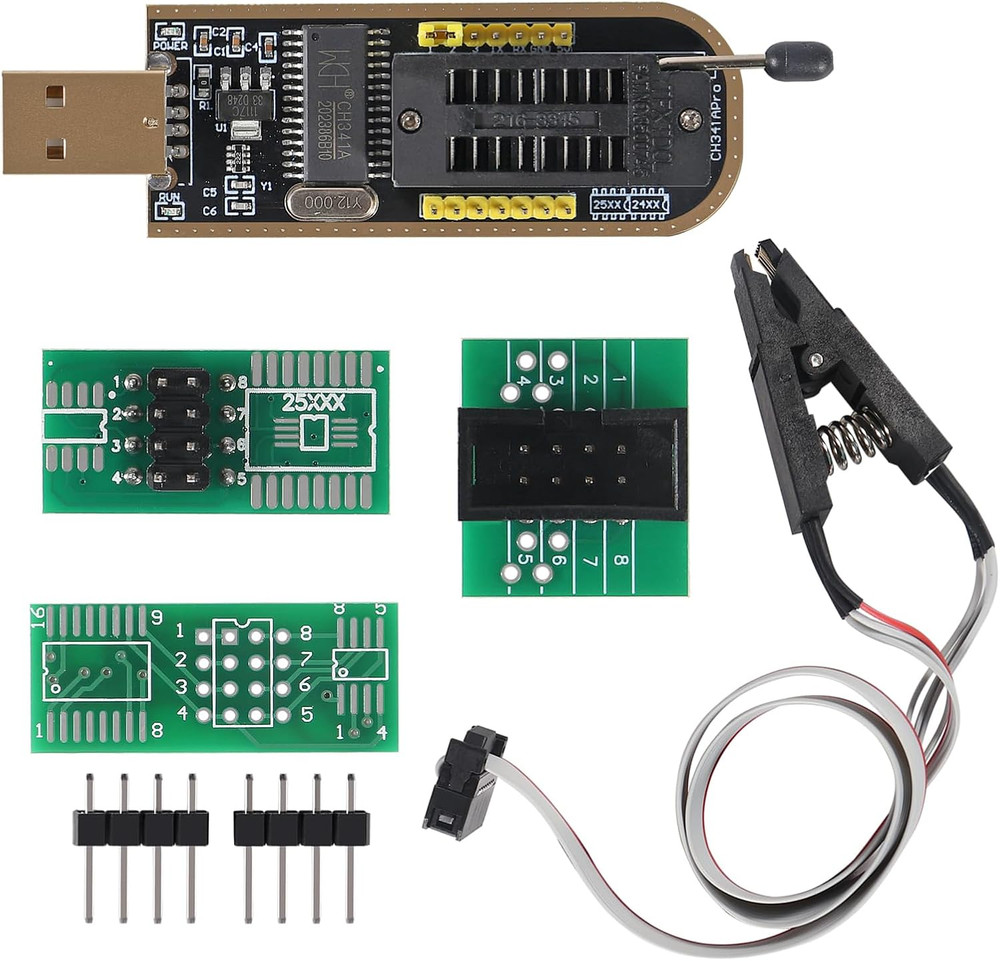 SOIC8 SOP8 Flash Chip IC Test Clips Socket Adpter Programmer BIOS + CH341A 24 25