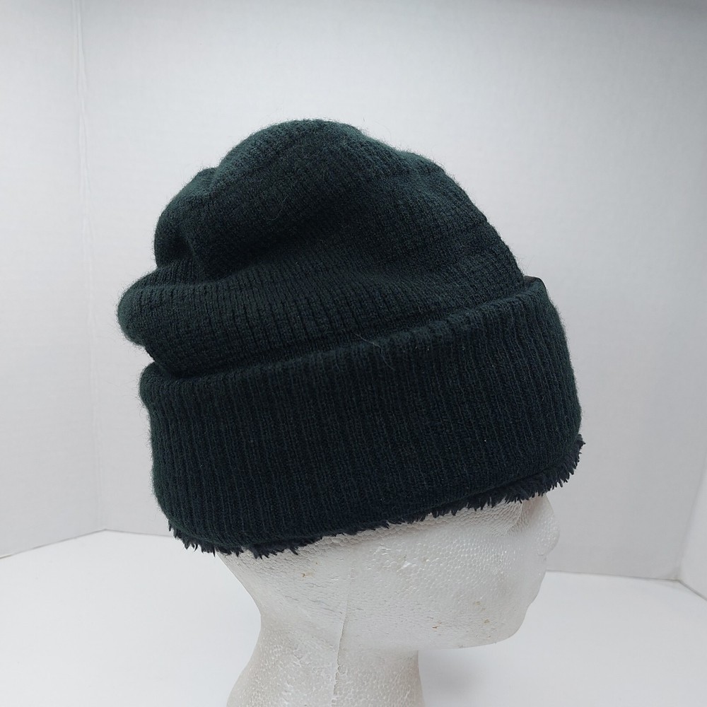 Levis Knit Beanie Hat Cap Black Sherpa Lining