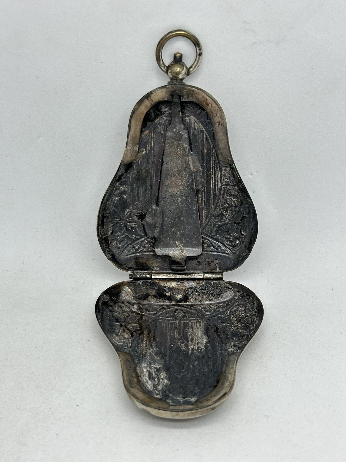 Antique German Silver Double Sovereign Coin Holder Case Only ~ Victorian Era