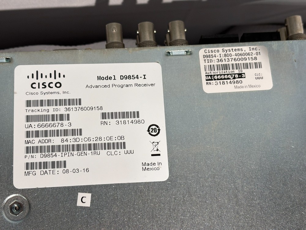 Cisco D9854-IPIN-GEN-1RU Advanced Program Receiver