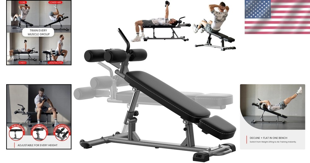 Superior Adjustable Ab Bench - Decline & Flat Position for All Workout Styles