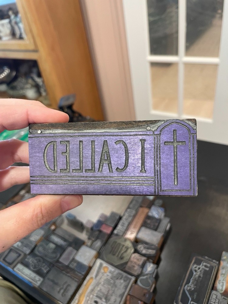 "I Called" with Cross Vintage Letterpress Printer's Block