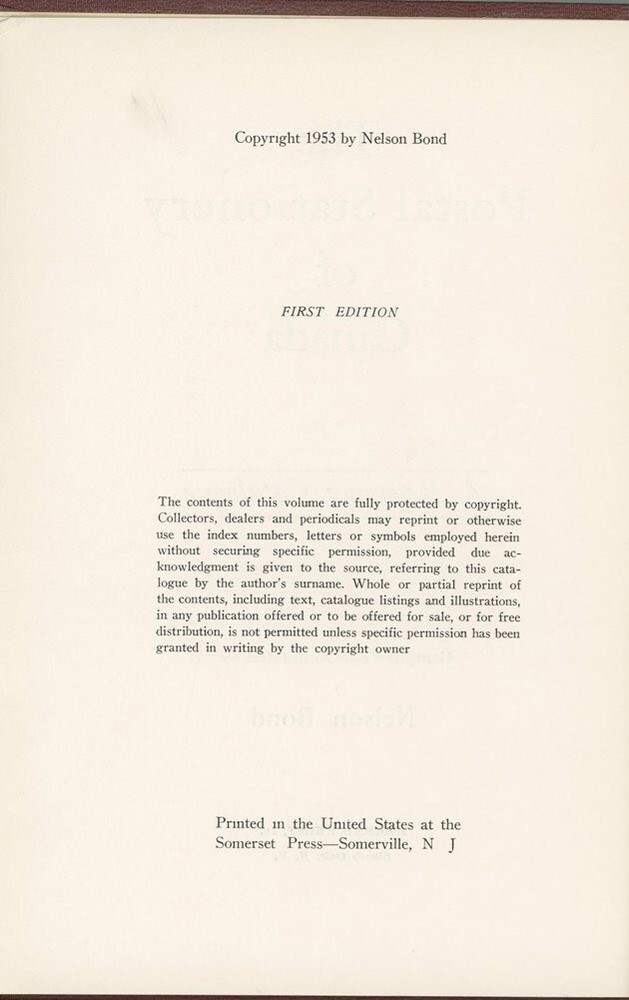 The Postal Stationery of Canada by Nelson Bond, Hardcover