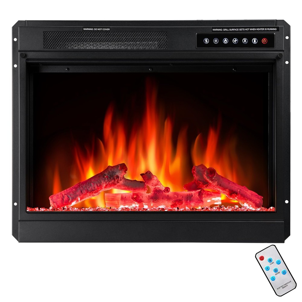 YUKOOL Recessed Electric Fireplace,Insert Heater,Adjustable Flame, Remote,Timer