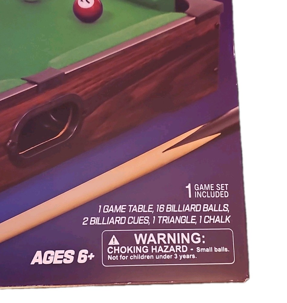 Tabletop Pool Table Billiard Table 12" × 20" Mini Pool Table Desktop Man Cave