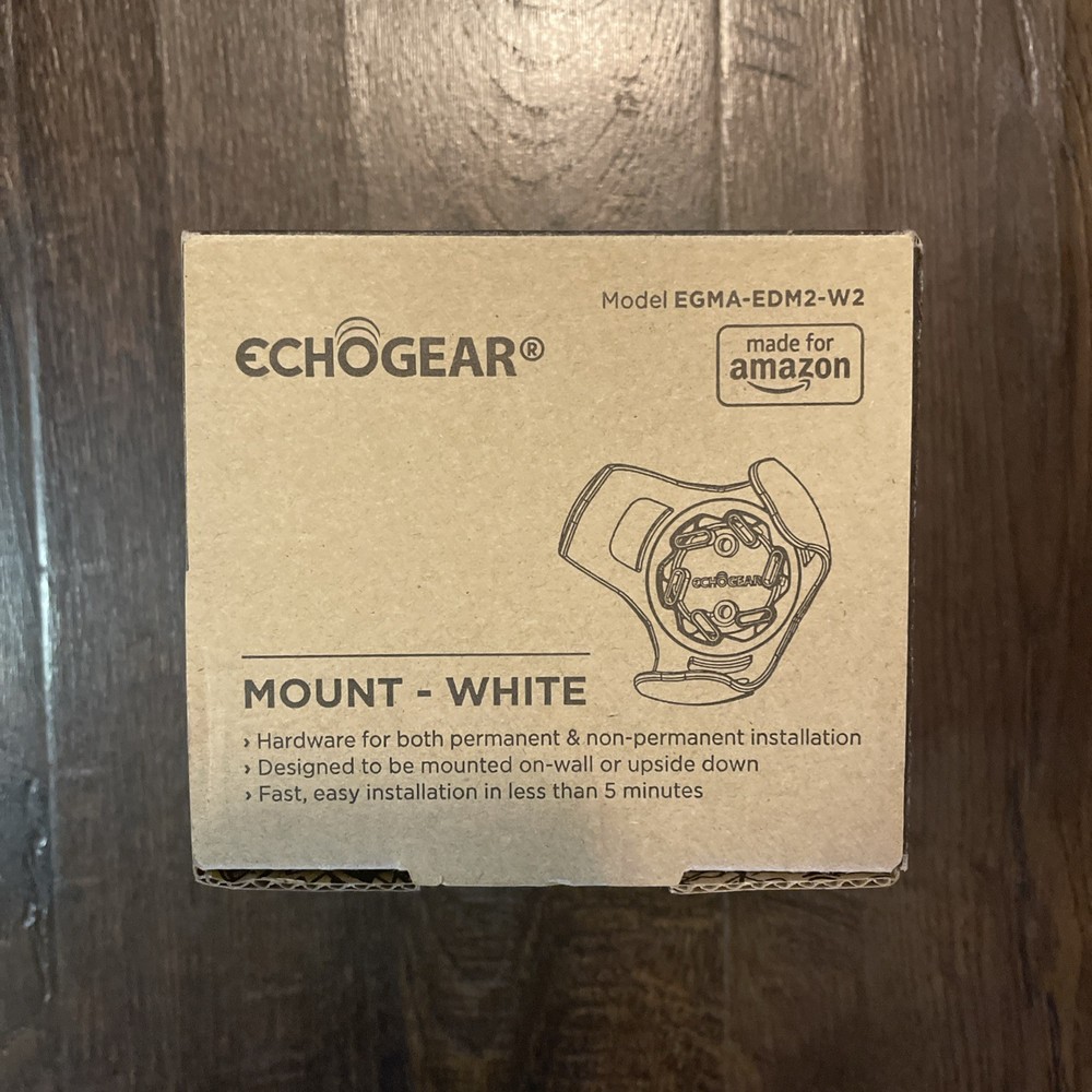 Echogear Wall Mount White For Amazon Echo Dot EGMA-EDM2-W2