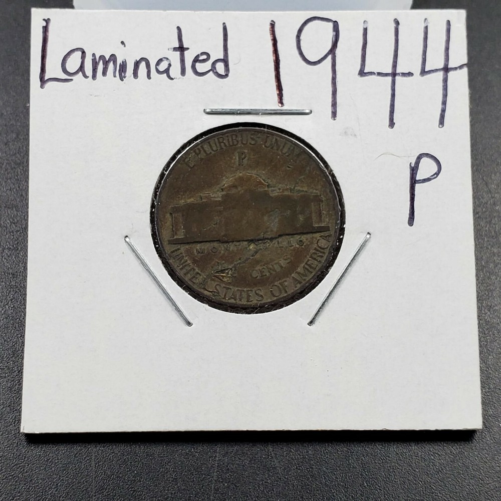 1945 P JEFFERSON NICKEL Major LAMINATED PLANCHET Reverse ERROR Circulated