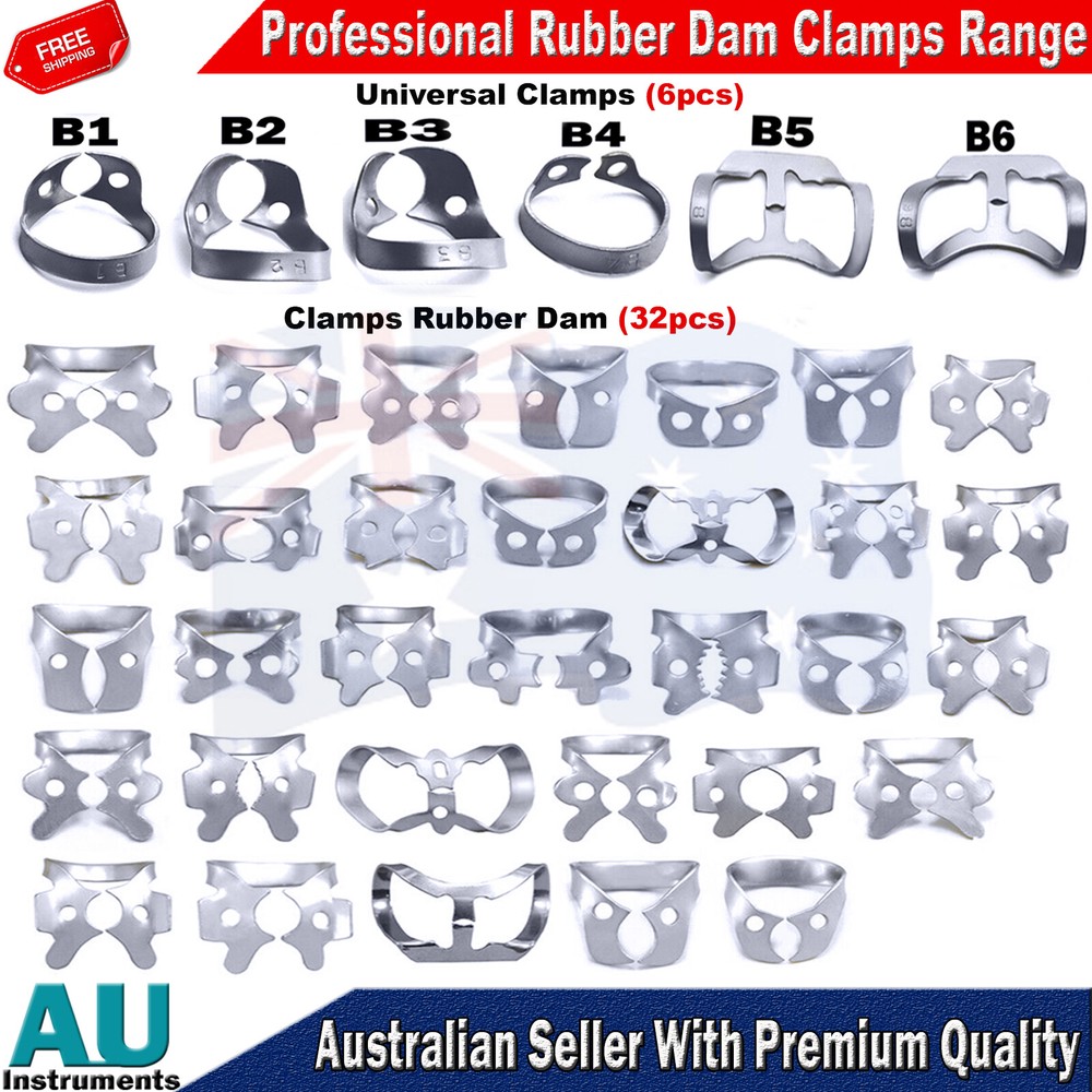 Endodontic Rubber Dam Clamps Different Sizes Restorative Dental Instruments Sets