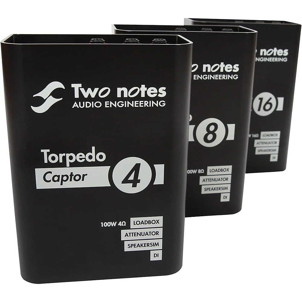 Two Notes Audio Engineering Torpedo Captor Loadbox/Attenuator/DI Black 8 Ohm