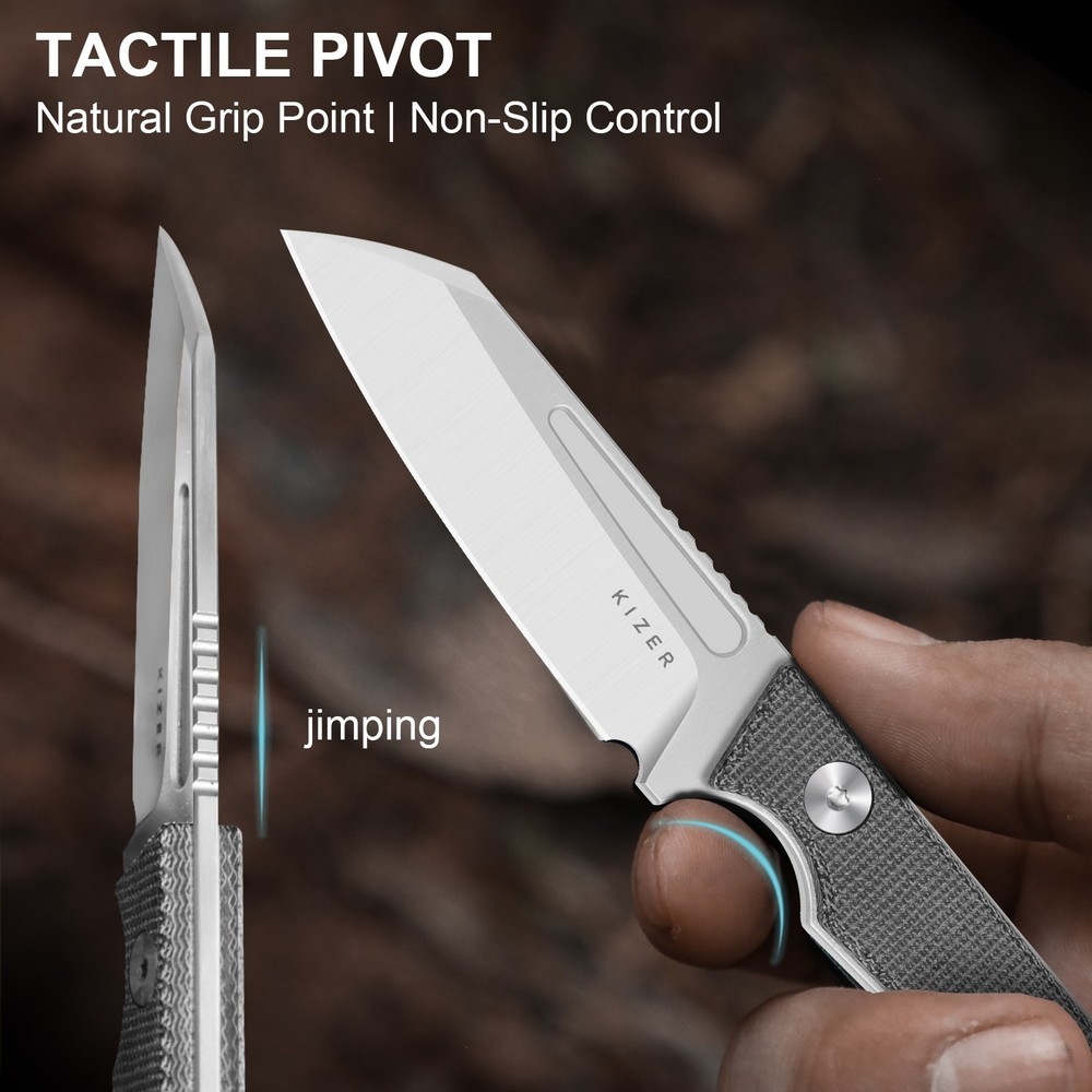 Kizer Phasmids EDC Fixed Knife AEB-L Blade Micarta Handle With Sheath 1079A3