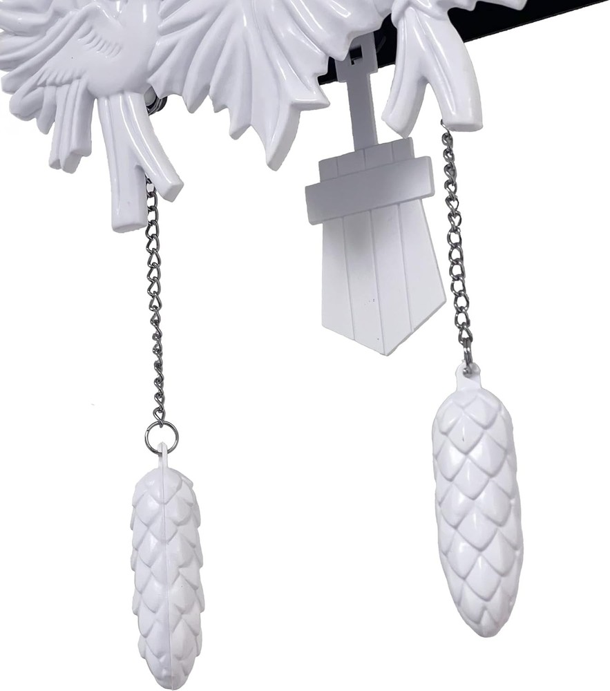 Charming White Cuckoo Clock for Christmas, Volume Adjustable & Elegant Design