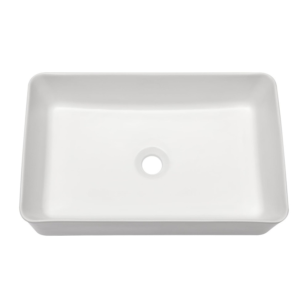 GhomeG Rectangular Bathroom Vessel Sink 21"x14" Rectangle 21"x14", White