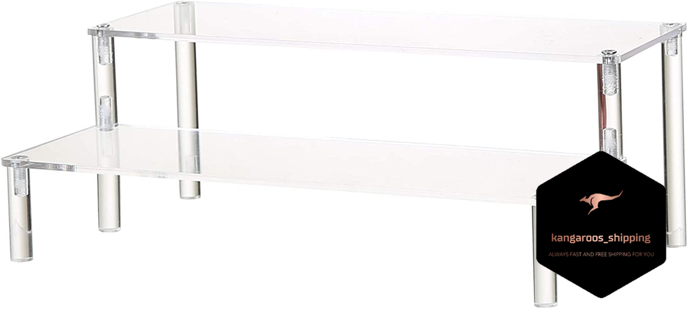 Clear Acrylic Display Riser 2 Tier Cupcake Stand Shelf for Decorations