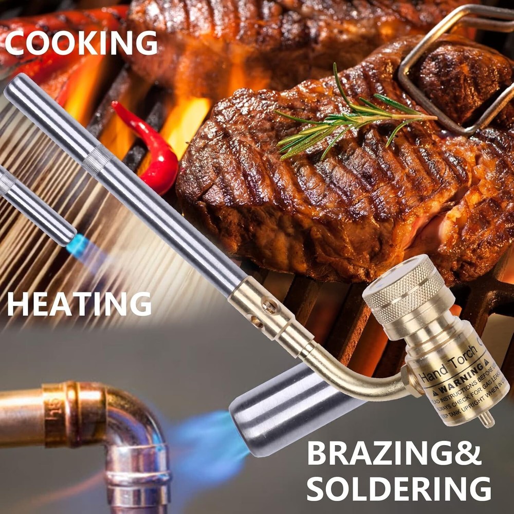 Brass Propane Torch Head - High-Intensity Adjustable Flame - 1648°C Max