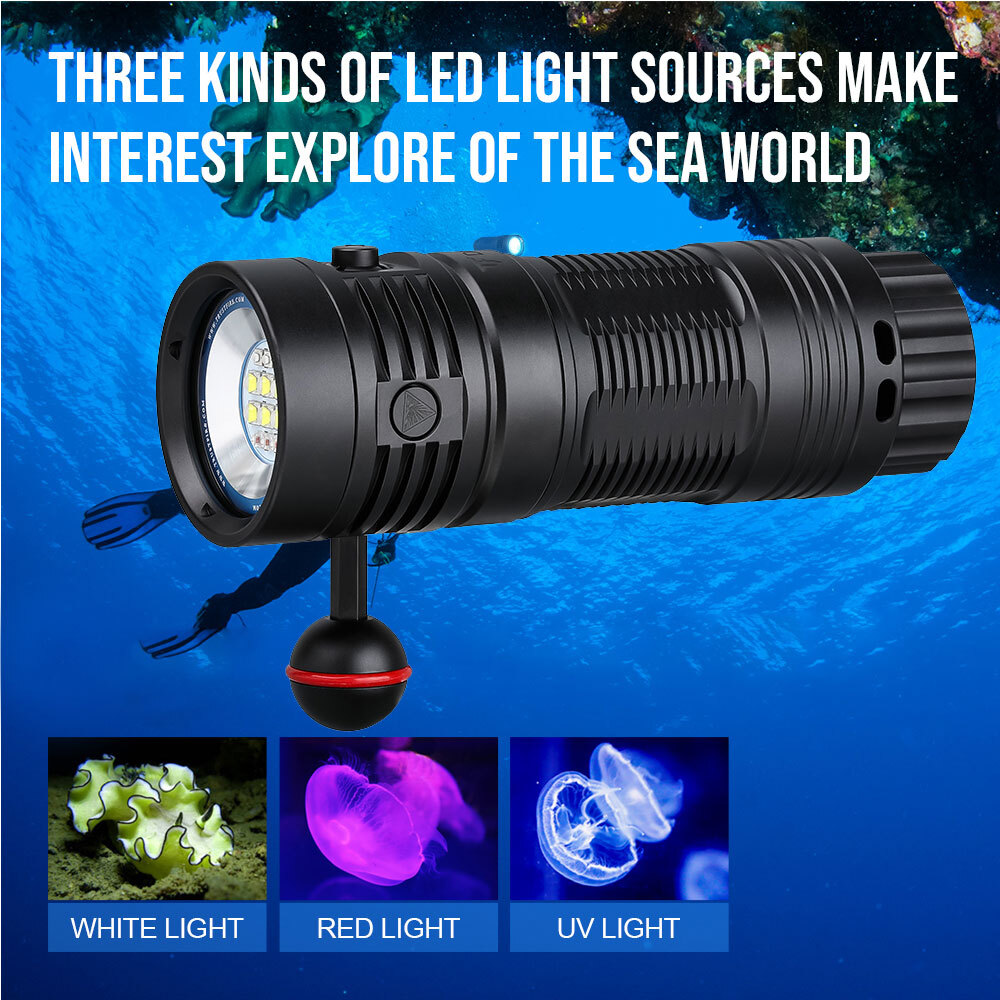 TrustFire DF50S 6500LM Rechargeable Diving Light LED Waterproof Flashlight Q
