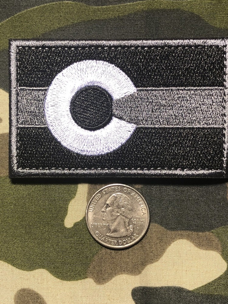 COLORADO STATE FLAG PATCH TACTICAL SUBDUED WITH HOOK BACK! BLACK GREY