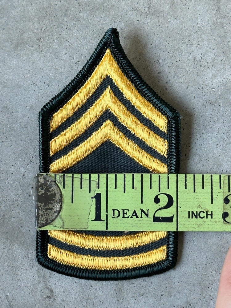 Vietnam Era US Army Master Sergeant Green Stripes Patch Pair Uniform