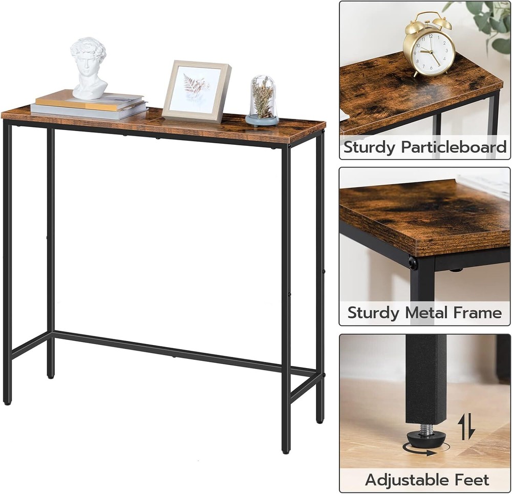 HOOBRO Narrow Console Table, 29.5" Small Entryway Table, Thin Sofa Table, Side T