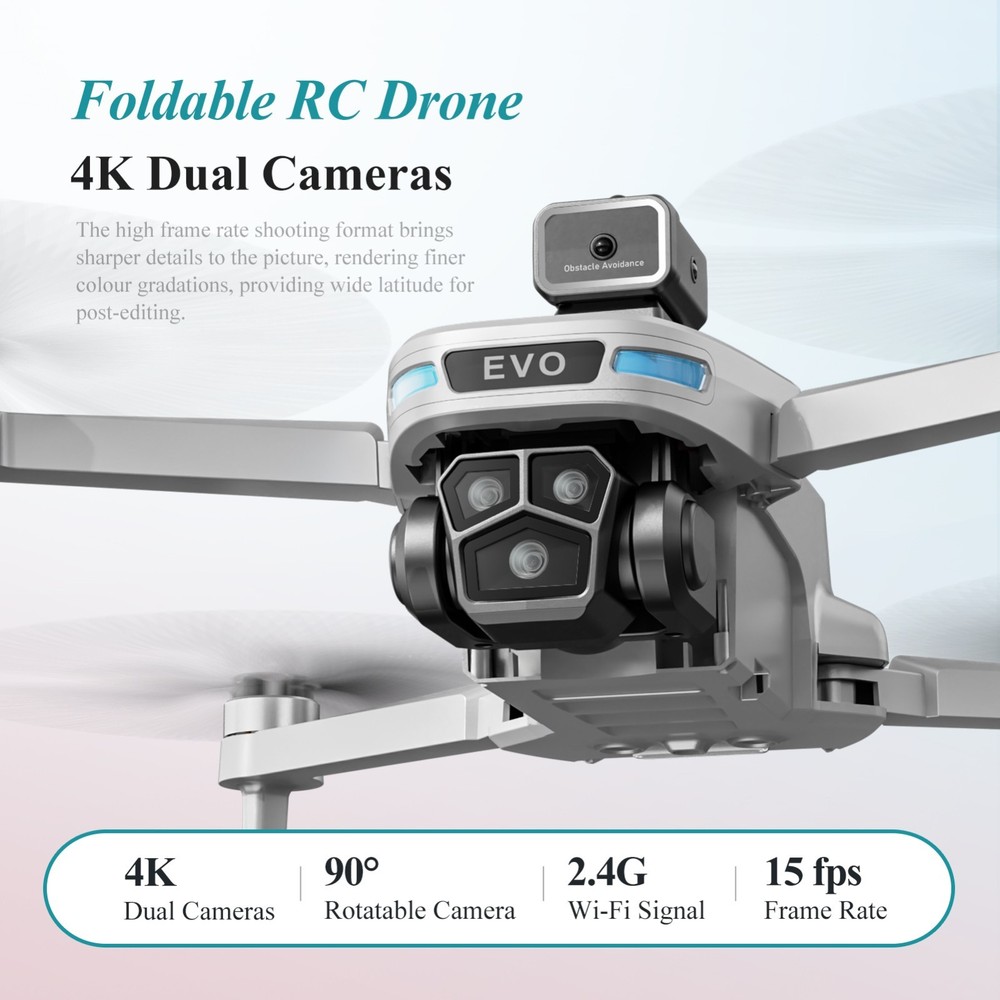 4K Camera Drone with RC Screen Foldable Brushless Quadcopter Obstacle Avoidance
