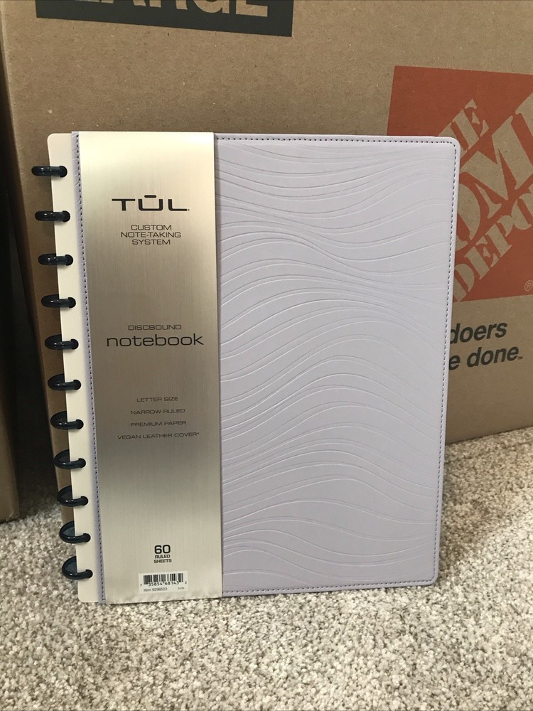 TUL Custom Note-Taking System Discbound Leather Notebook, Letter Size, Purple