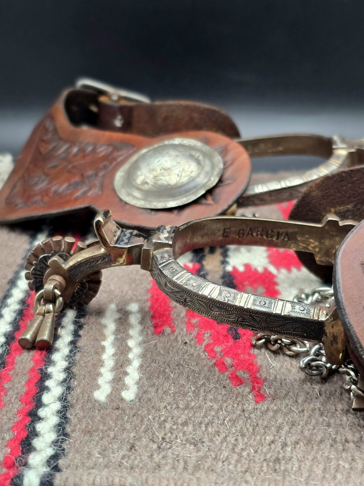 Vintage E. Garcia Silver Overlay Spurs
