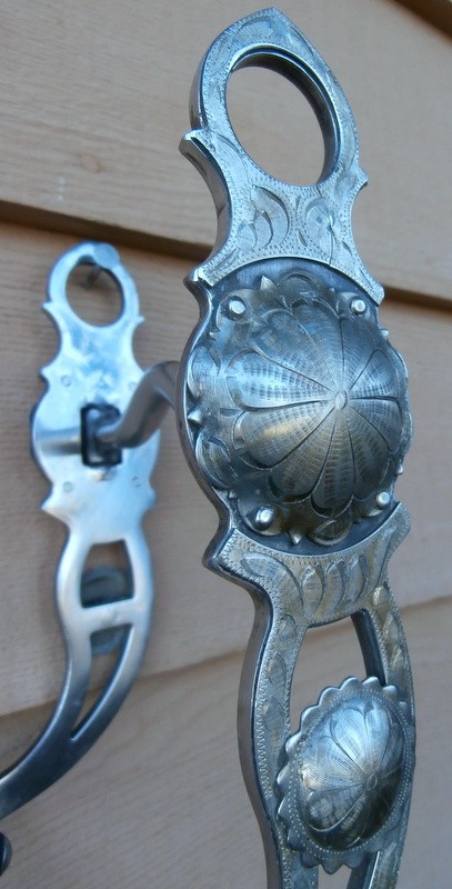 Vintage Silver Concho Low Port Heavy Weight Horse Show Curb Bit 2 in. Conchos