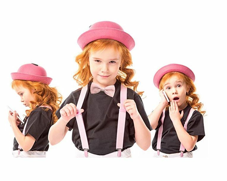 Black Color toddler bow tie and suspenders set for baby, 5 to 6 years old boy