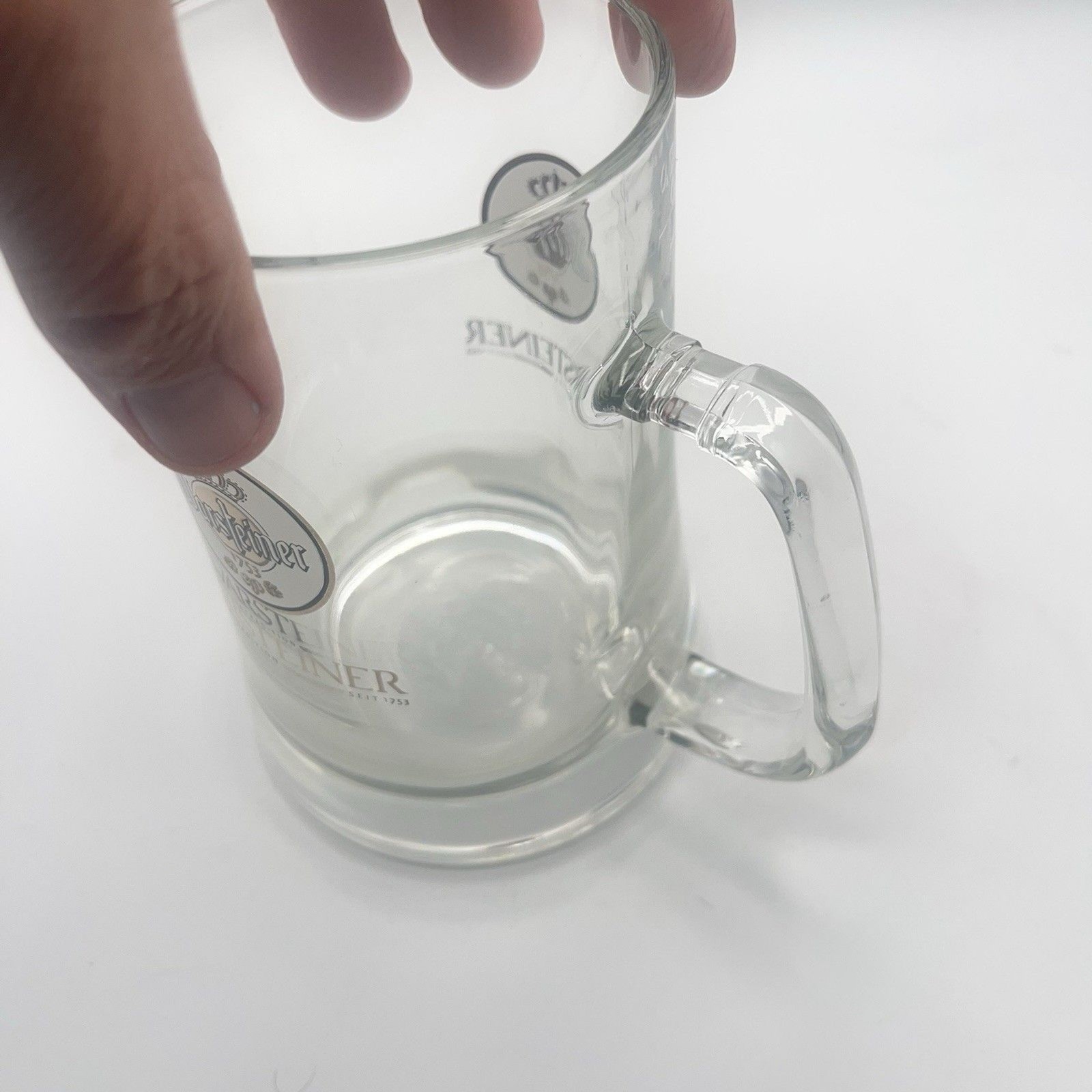 Warsteiner Brewery Germany Glass Beer Stein Mug Tankard Embossed .5L