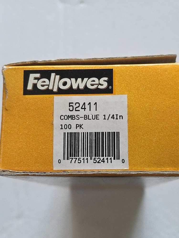 Fellowes Plastic Binding Combs 1/4" 20 Sheet Capacity 100 pack BLUE NEW 52411