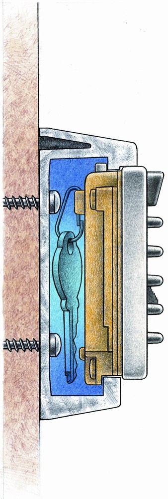 Titanium Gray 2 Key Combination Lock Safe For Wall Mount Key Storage