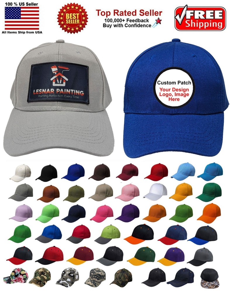 Personalized Image Design Patch Unisex Baseball Cap, Adjustable Hat, Custom Text