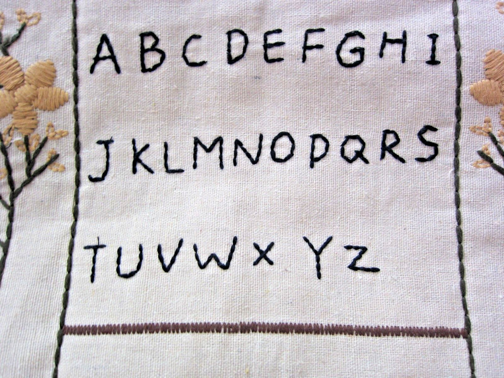 QUILT EMBROIDERED SAMPLER WALL HANGING-HANDMADE!