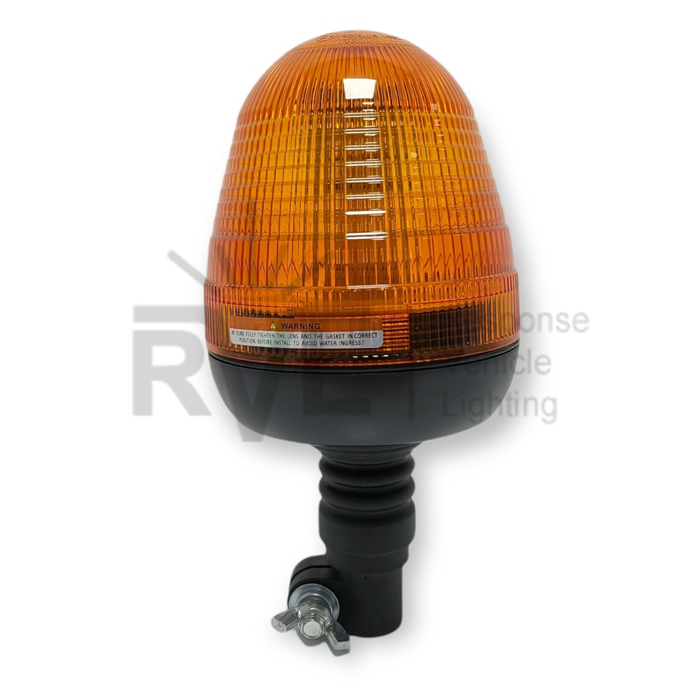 Flashing Amber LED Beacon Flexible DIN Pole Mount Tractor Digger Warning Light