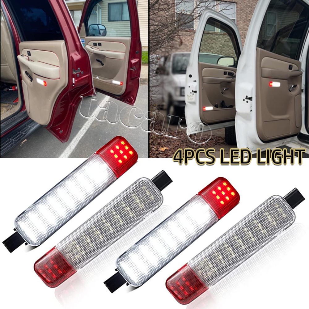 4PCS [BRIGHT] For Chevy/GMC C/K Tahoe Yukon LED Door Panel Light Courtesy Lamps