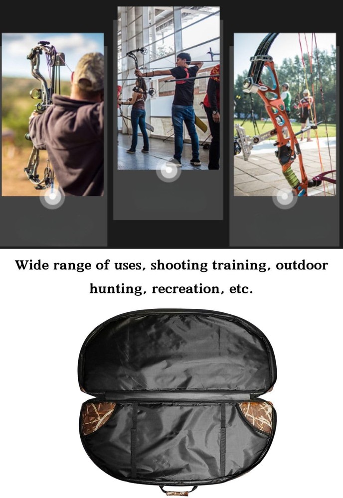 "45"" Compound Bow Case Soft Archery Bow Bag w/ Arrow Pocket Backpack Straps"