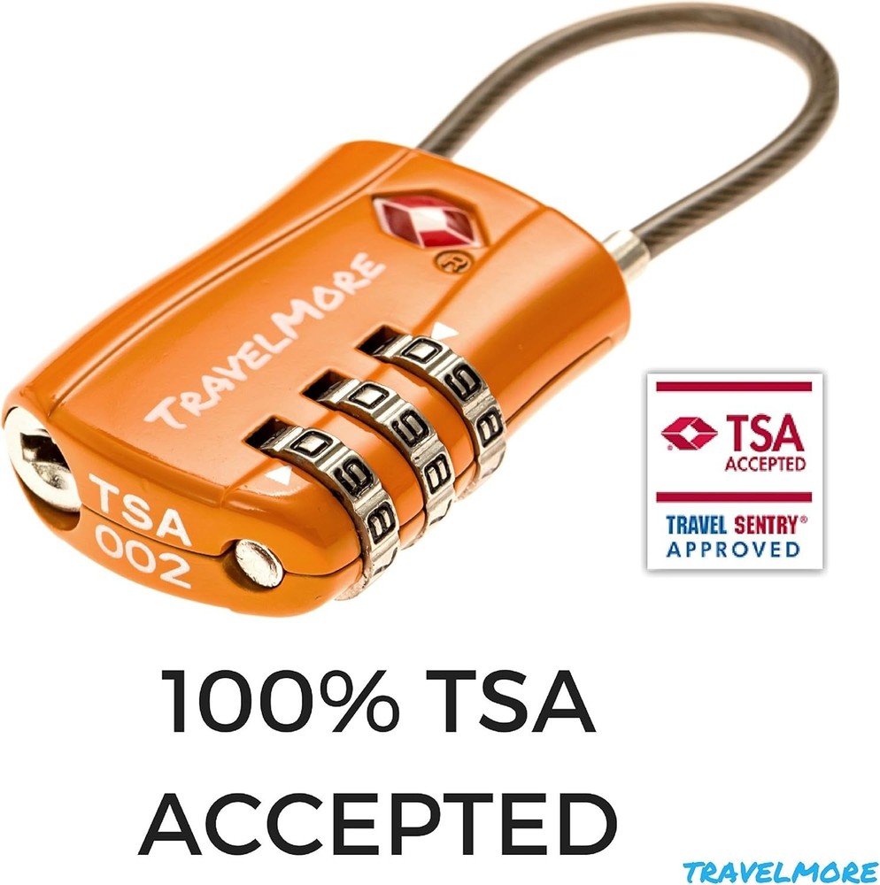 Durable TSA Approved Travel Lock - 3 Dial Combination for Ultimate Security
