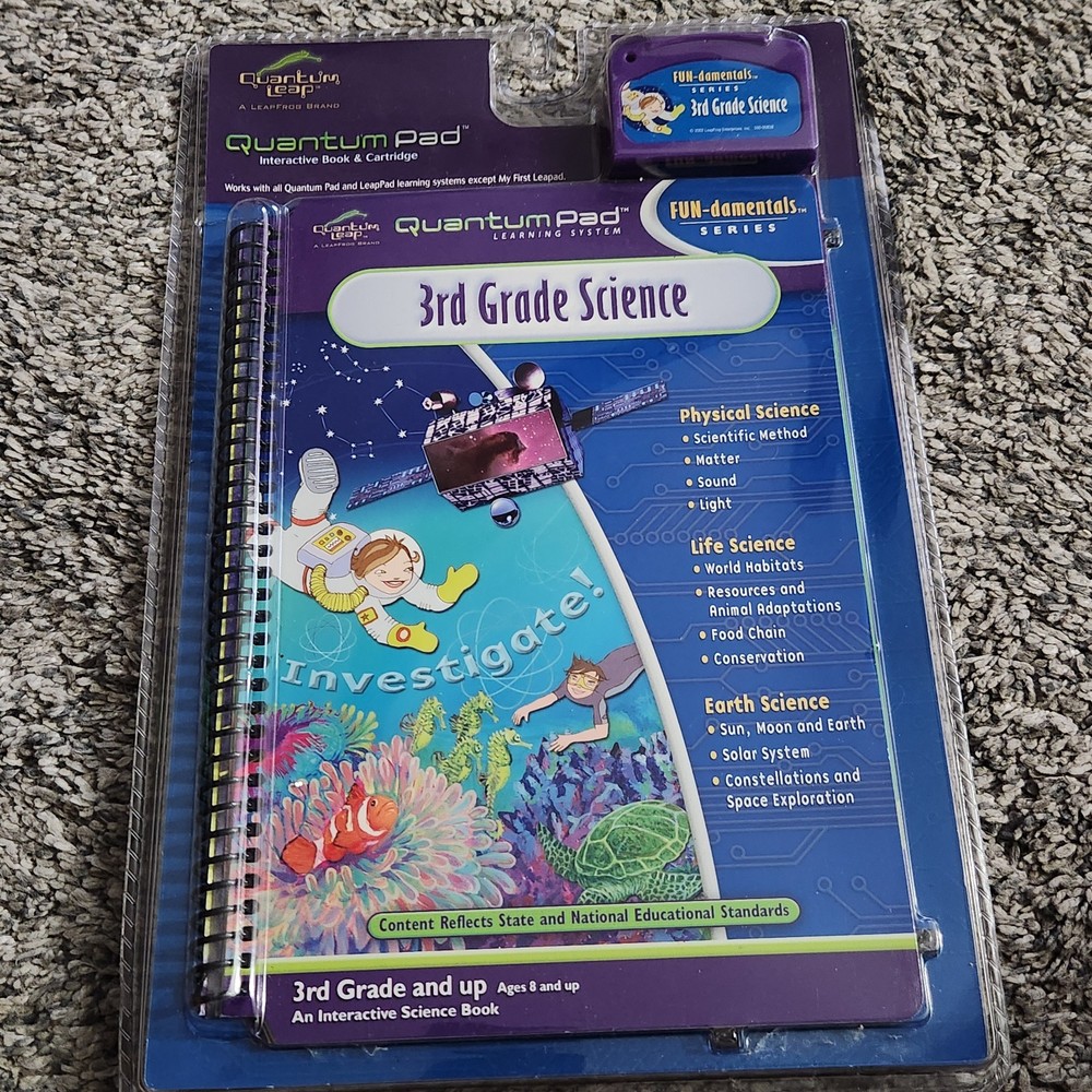 New Quantum Leap Pad 3rd Grade Science interactive Book And Cartridge NEW