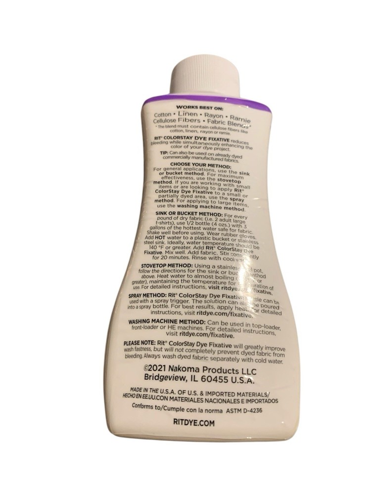 Rit Dye Liquid 8oz ColorStay Dye Fixative
